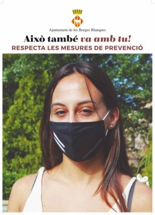 Ajuntament, entitats i ciutadania de les Borges endeguen una campanya de sensibilització per a prevenir la COVID-19