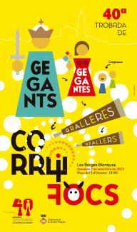 Cartell promocional de la 40a trobada de gegants i gegantes, gralleres i grallers